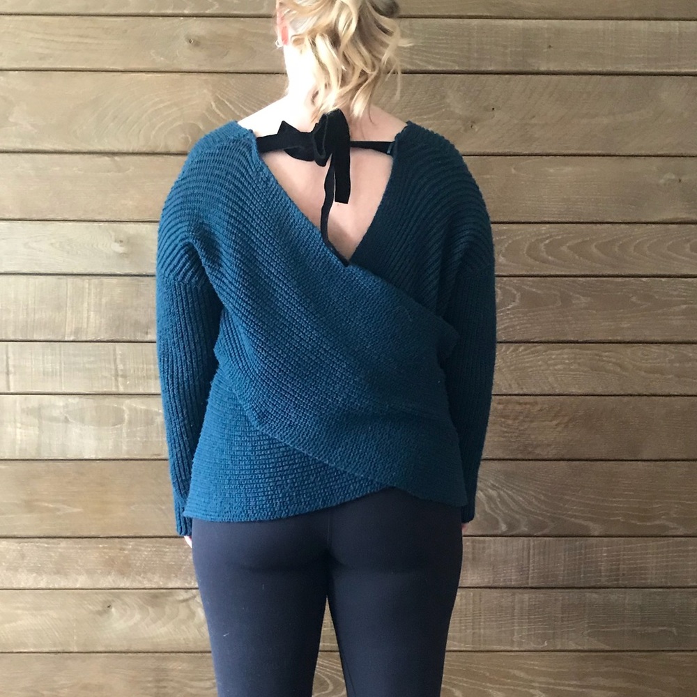 Francesca’s Cross Back, Tie Back Sweater